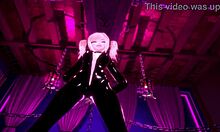 gothic girl straps on for bdsm pegging viro vr