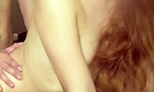 oiled skinny teen spreads legs wide as guys dive in for rough double penetration threesome action