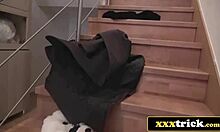 Wow! Homeless babe scrubs clean in tub with wild monster cock ride!