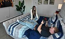 breezy bri holiday bts takes neighbor cock doggystyle sloppy riding wet pussy