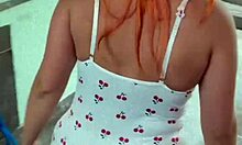 neighbor's big ass redhead gets fucked hard next door