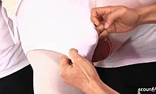 whoa, petite japanese ballerina gets creampied rough by three old guys group!