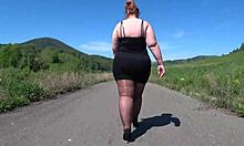 ever spied a mature bbw's big ass swaying in pantyhose and heels on public roads??