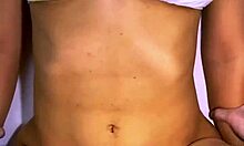 stepdad shares naughty kitchen laugh ends kissing best friend