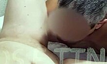 i can't resist my husband's tongue devouring my tasty wet shaved pussy on bed