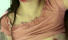 russian brunette rides dildo reverse cowgirl closeup sucks fingers in miniskirt small tits begs cum in mouth 💦🍆