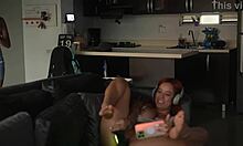 beautiful ebony britanny taylor catches best friend jerking off leading to hot interracial pussy licking scissoring