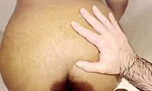 thick ebony teen deepthroats bbc in shower then rough pussy fuck cumshot 💦