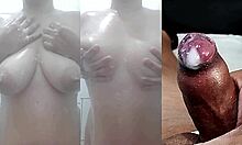 my tiny foreskin dick jerks off while ex teen creams her huge tits pussy part 4