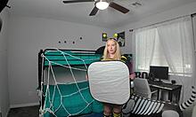 thick blonde neighbor sneaks halloween bts sex rough doggystyle ride