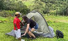 took my pregnant latina girlfriend honeymoon camping then fucked her tight pussy deep till creampie