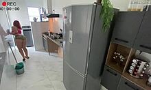 hidden cam catches provocative latina maid in tiny shorts teasing voyeur style