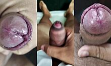 my tiny foreskin dick jerks off while ex teen creams her huge tits pussy part 4