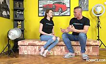 Horny russian babe fucked hard czech couple reality blowjob