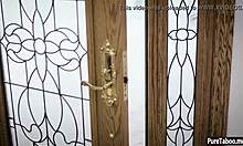 Cute Busty Girlfriend Teases Ebony Boyfriend's Slender Dick in Garage