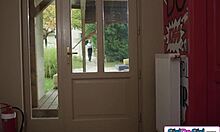 Teen gets fisted and dominated lesbian style for her lesson!