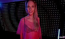 Fit German blonde model ditches condom for raw POV pounding at shoot