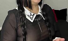 brunette latina neighbor bound in homemade shibari ropes, big ass exposed for bdsm dirty talk play