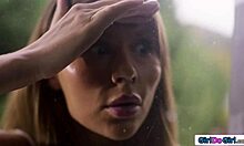 Teen gets fisted and dominated lesbian style for her lesson!