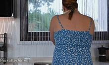 uhh hard fuck stepmommy in kitchen... big ass milf chubby glasses rimjob face fucking cum