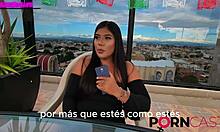 curvy latina milf nena mala spills passion career family secrets in outdoor lingerie cum interview