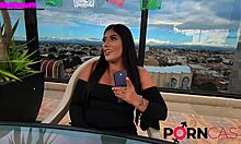 curvy latina milf nena mala spills passion career family secrets in outdoor lingerie cum interview