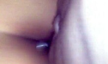 Watch mixed redbone bend over doggystyle till gaping with orgasm cum