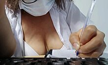 beautiful latina student flashes natural tits excited homework uniform