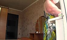 Heartbreaking voyeur thrill as neighbor spies chubby milf's curvy body through window