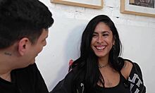 wow this beautiful argentinian brunette tours her big clit pussy lips then vibes lushers interactive!!