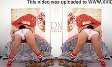 sexy schoolgirl regina dances striptease peeling panties for huge iguana toy double fun