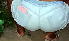 Neighbor's huge fat ass shakes while cleaning yard