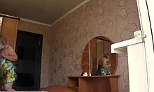 Heartbreaking voyeur thrill as neighbor spies chubby milf's curvy body through window