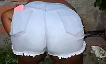 Neighbor's huge fat ass shakes while cleaning yard