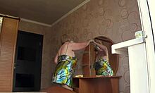 Heartbreaking voyeur thrill as neighbor spies chubby milf's curvy body through window