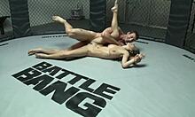 tease that thick brunette pussy slut with long cock pounding her wet gym hole