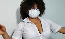 beautiful latina student flashes natural tits excited homework uniform