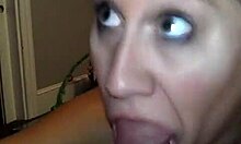 MILF SARAH SAVAGE SUCKS HUGE COCK SWALLOWS CUM