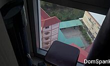 How does this slim Asian pet get her tight pussy and ass wrecked on the balcony? Stand and take it!