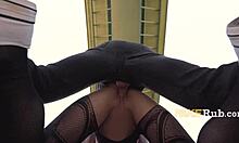 ultra pretty italian girl picked up on street for cash interview outdoor public sex