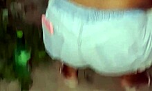 Neighbor's huge fat ass shakes while cleaning yard