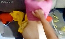 Big ass blonde Brazilian MILF gets bent over doggystyle pounded hard and fast with loud moans