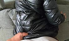 omg cum play on my new black puffy jacket 😍... hubby licks it off preview