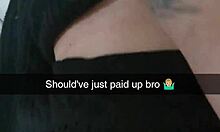 pregnant milf slut settles boyfriends debt with creampie snap fuck