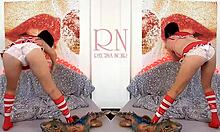 sexy schoolgirl regina dances striptease peeling panties for huge iguana toy double fun