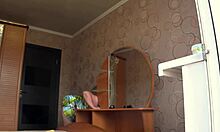 Heartbreaking voyeur thrill as neighbor spies chubby milf's curvy body through window