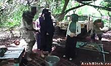 striptease teen rips lingerie for webcam anal beads with army stud outdoors