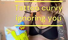 hey curvy tattooed mommy ignores your fetish while teasing her fat hairy body