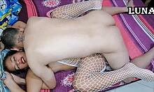 venezuelan beauty in white tights sucks cock and rides to full mouth creampie