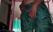 Boy strokes cock hard before slamming into creampie finish